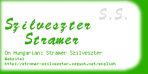 szilveszter stramer business card